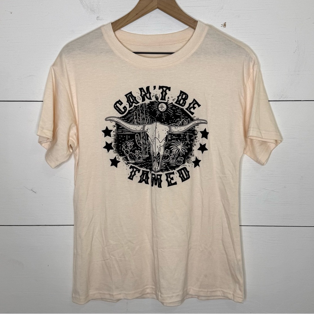 Can't Be Tamed Graphic Tee - Cream Size Small